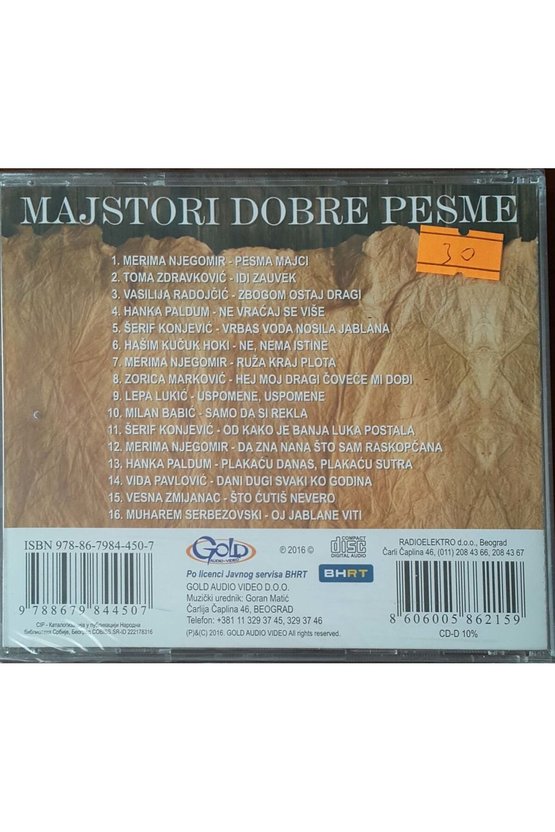 (PLAK DEĞİLDİR CD DİR) Cd Majstori Dobre Pesme Cd