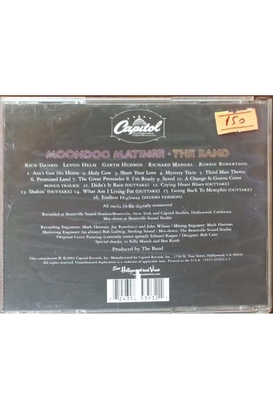 (PLAK DEĞİLDİR CD DİR) Cd Moondog Matinee The Band Cd