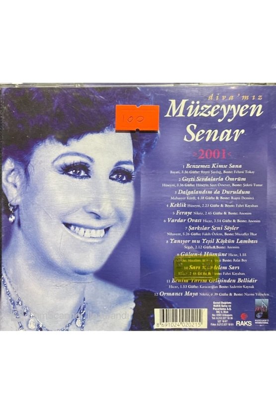 (PLAK DEĞİLDİR CD DİR) Cd Diva Mız Müzeyyen Senar En Son Okuduklarım Sarı Bandrollü Cd