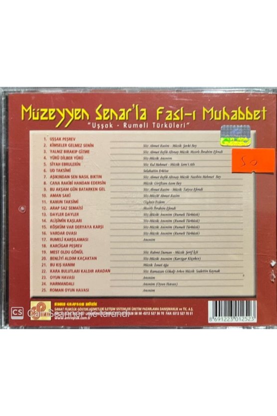 (PLAK DEĞİLDİR CD DİR) Cd Müzeyyen Senar La Faslı Muhabbet Cd