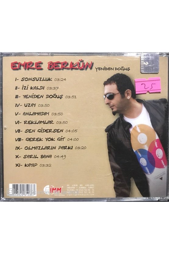 (PLAK DEĞİLDİR CD DİR) Cd Emre Berkün Yeniden Doğuş Imzalı Cd