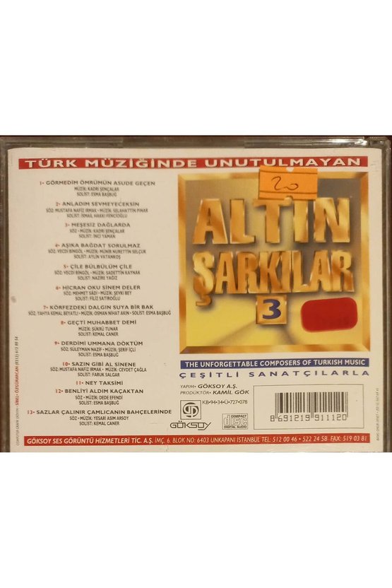 (PLAK DEĞİLDİR CD DİR) Cd Altın Şarkıular 3 Cd