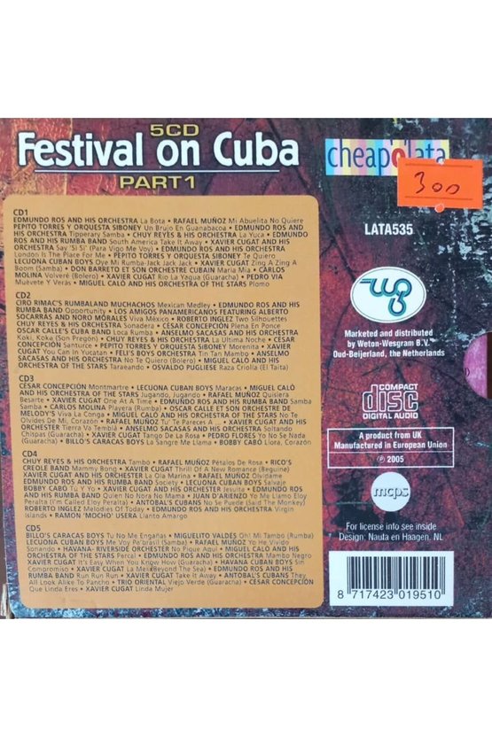 (PLAK DEĞİLDİR CD DİR) Cd Festival On Cuba ( Part 1 5cd) Cd