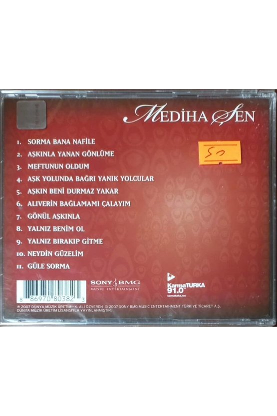 (PLAK DEĞİLDİR CD DİR) Cd Mediha Şen Türk Sanat Müziği Açılmamış Jelatininde Cd