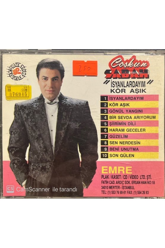 (PLAK DEĞİLDİR CD DİR) Cd Coşkun Sabah Isyanlardayım Kör Aşık Sarı Bandrollü Dönem Nadir Cd