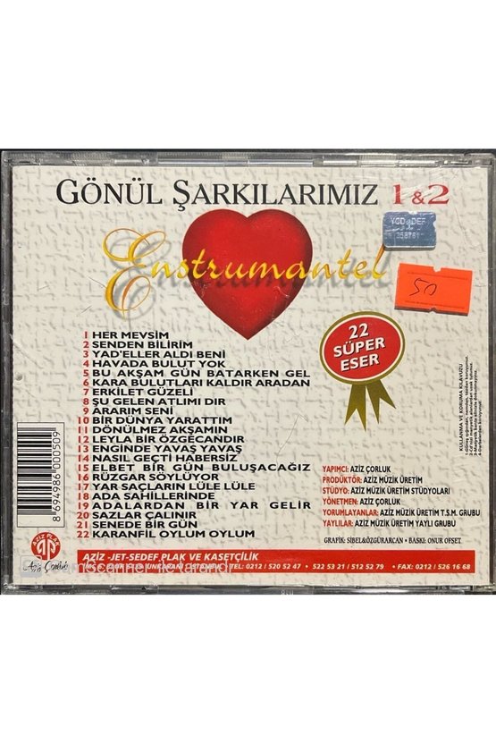 (PLAK DEĞİLDİR CD DİR) Cd Gönül Şarkılarımız 1 2 Cd