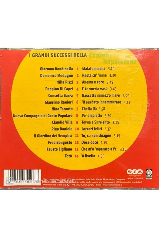 (PLAK DEĞİLDİR CD DİR) Cd Canzone Napoletana Cd