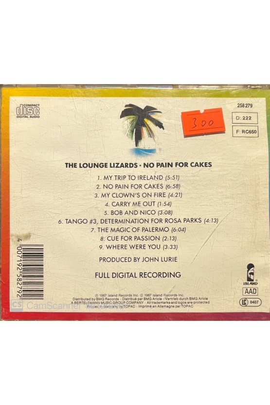 (PLAK DEĞİLDİR CD DİR) Cd The Lounge Lizards No Pain For Cakes Cd