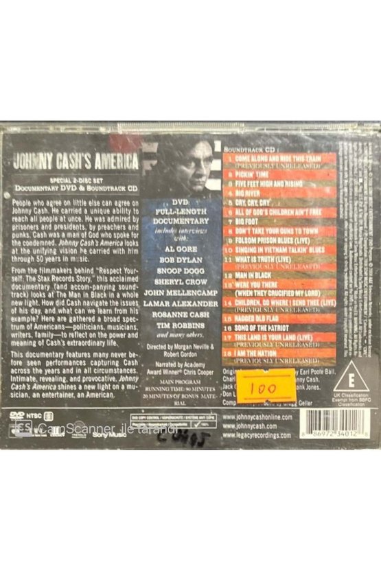 (PLAK DEĞİLDİR CD DİR) Cd Johnny Cash America Cd Dvd