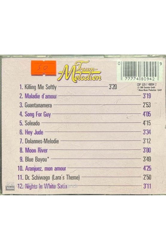 (PLAK DEĞİLDİR CD DİR) Cd Traum Melodien Cd