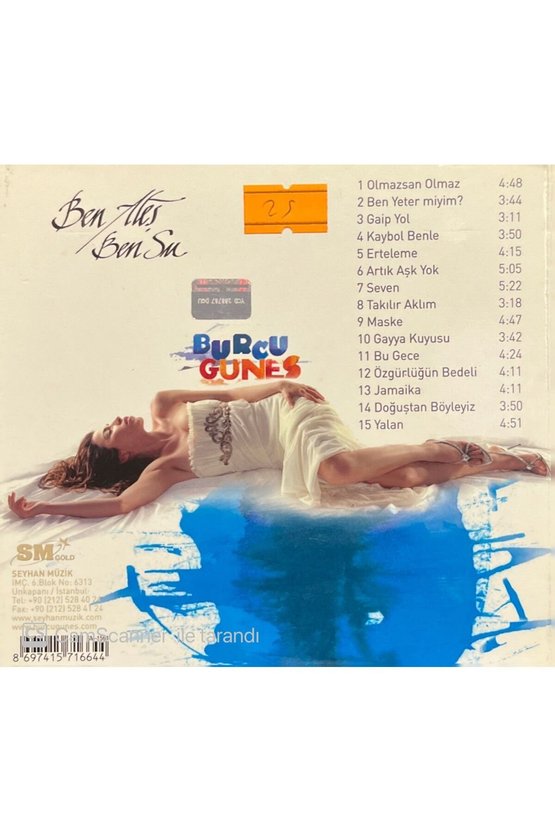 (PLAK DEĞİLDİR CD DİR) Cd Burcu Güneş Ben Ateş Ben Su Cd