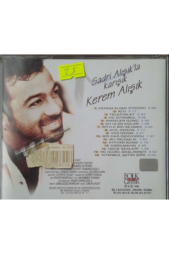 (PLAK DEĞİLDİR CD DİR) Cd Kerem Alışık Sadri Alışıkla Karışık Cd