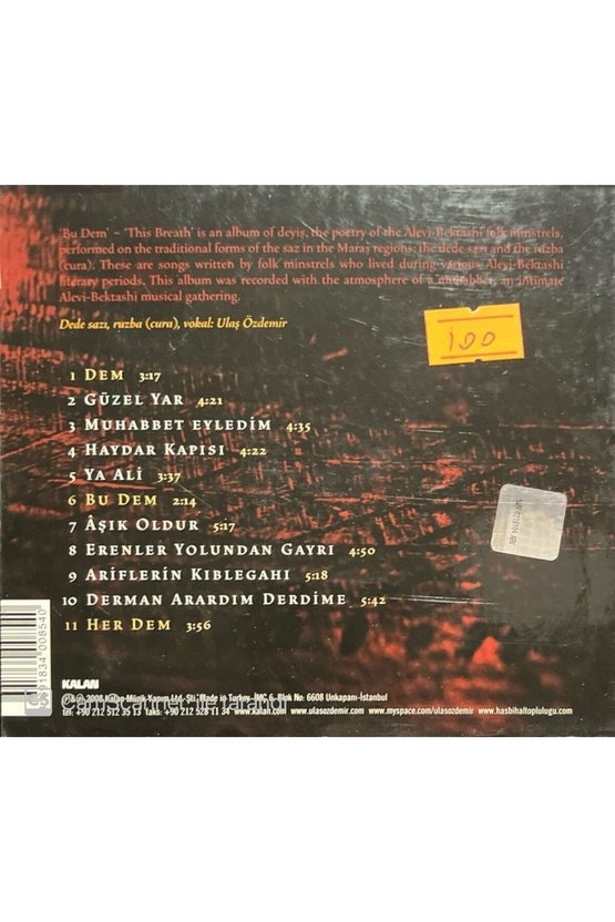 (PLAK DEĞİLDİR CD DİR) Cd Ulaş Özdemir Bu Dem Cd