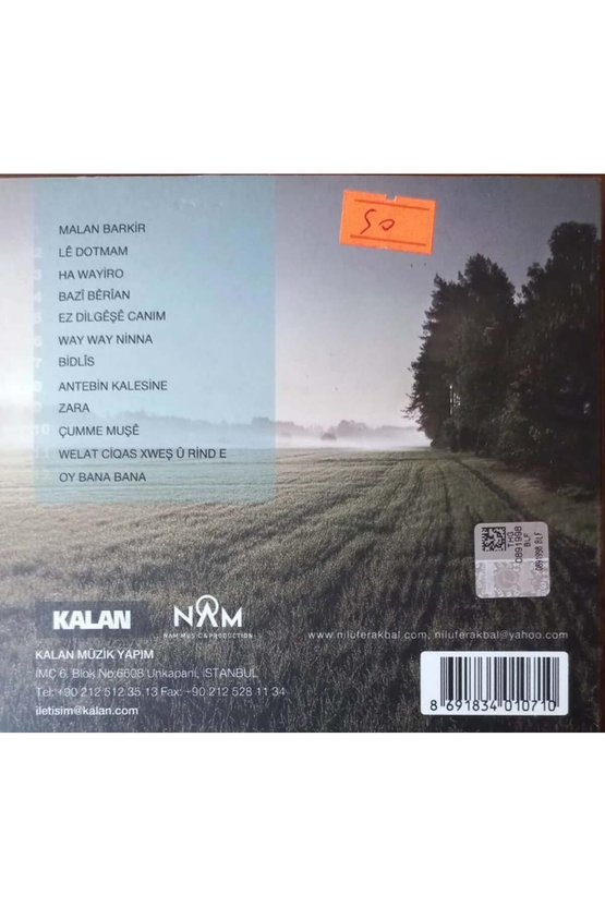 (PLAK DEĞİLDİR CD DİR) Cd Nilüfer Akbal Klasiken Kurdi Cd