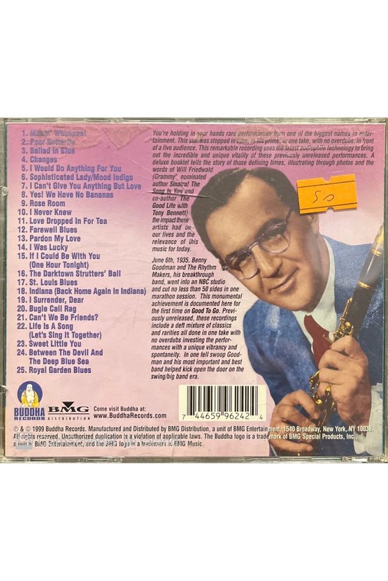(PLAK DEĞİLDİR CD DİR) Cd Benny Goodman & The Rhythm Makers Cd