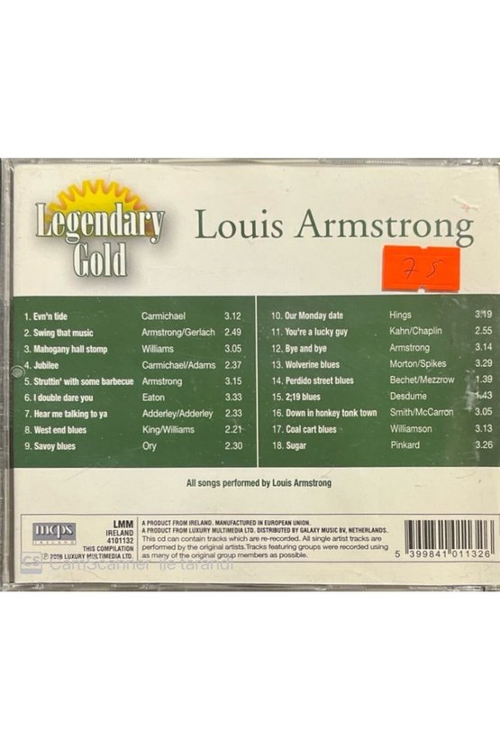 (PLAK DEĞİLDİR CD DİR) Cd Louis Armstrong Swing That Music Cd