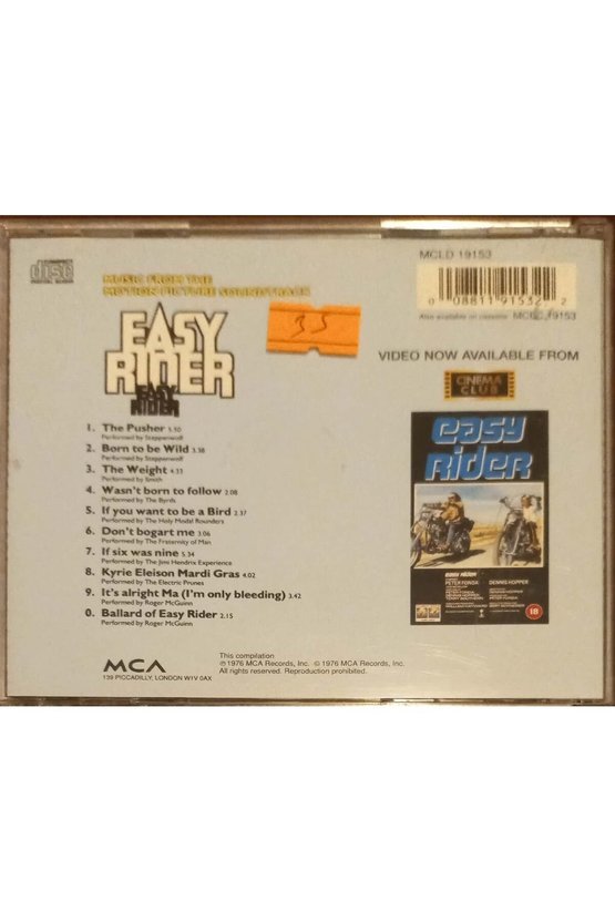 (PLAK DEĞİLDİR CD DİR) Cd Easy Rider Songs As Performed In The Motion Picture Cd