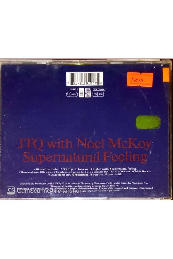 (PLAK DEĞİLDİR CD DİR) Cd Jtq Supernatural Feeling Cd