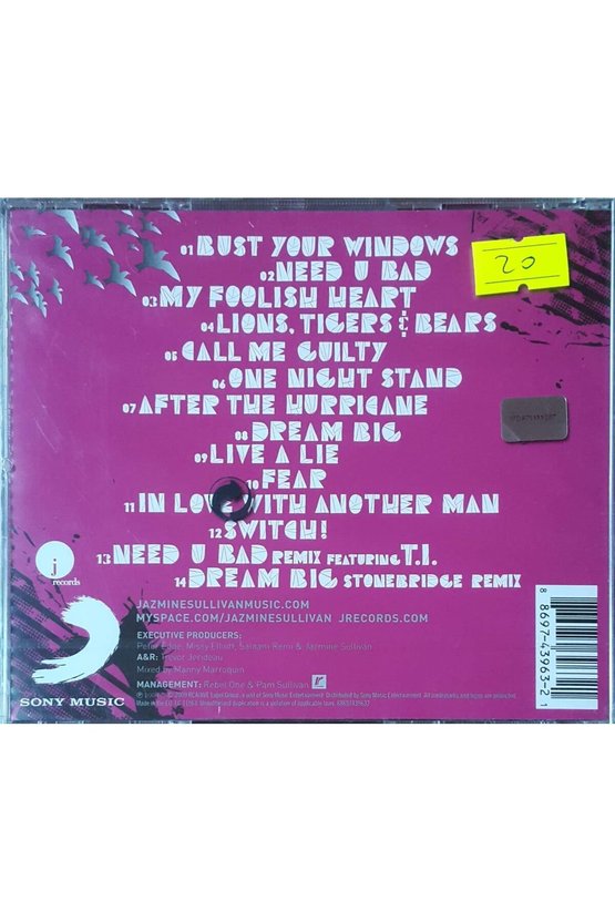(PLAK DEĞİLDİR CD DİR) Cd Jazmine Sullivan Fearless Cd