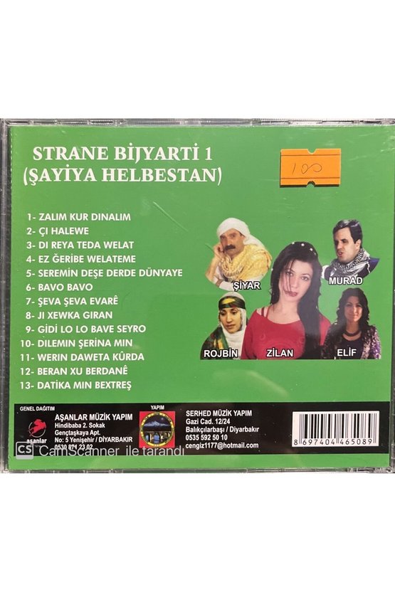 (PLAK DEĞİLDİR CD DİR) Cd Şahiya Helbestan Strane Bijyarti 1 Kürtçe Cd