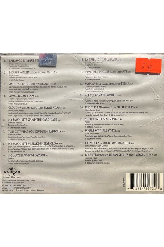 (PLAK DEĞİLDİR CD DİR) Cd Topshop Just The Best Cd