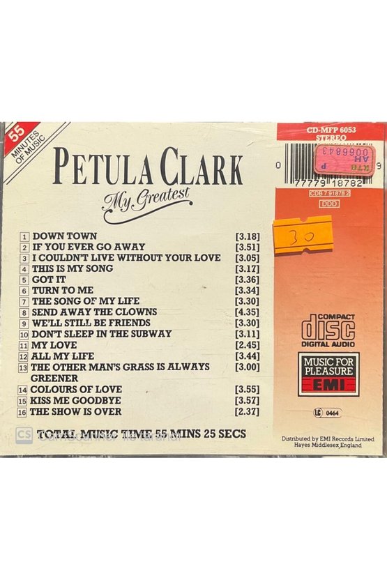 (PLAK DEĞİLDİR CD DİR) Cd Petula Clark My Greatest Cd