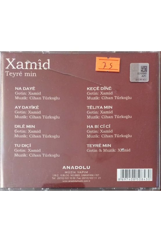 (PLAK DEĞİLDİR CD DİR) Cd Xamid Teyre Min Cd