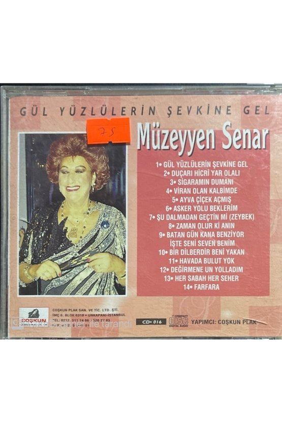 (PLAK DEĞİLDİR CD DİR) Cd Müzeyyen Senar Gül Yüzlülerin Şevkine Gel Sarı Bandrollü Cd