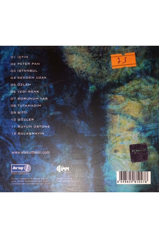 (PLAK DEĞİLDİR CD DİR) Cd Ete Kurttekin Suyun Üstüne Cd