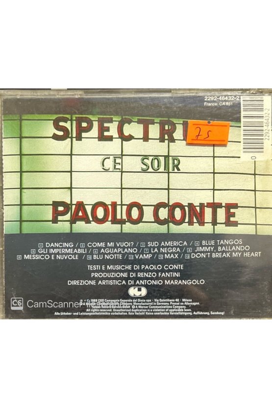 (PLAK DEĞİLDİR CD DİR) Cd Paolo Conte Live Cd