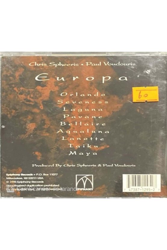 (PLAK DEĞİLDİR CD DİR) Cd Chris Spheeris Paul Voundouris Europa Cd