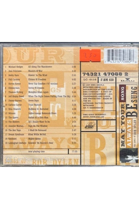 (PLAK DEĞİLDİR CD DİR) Cd May Your Song Always Be Sung The Songs Of Bob Dylan Cd