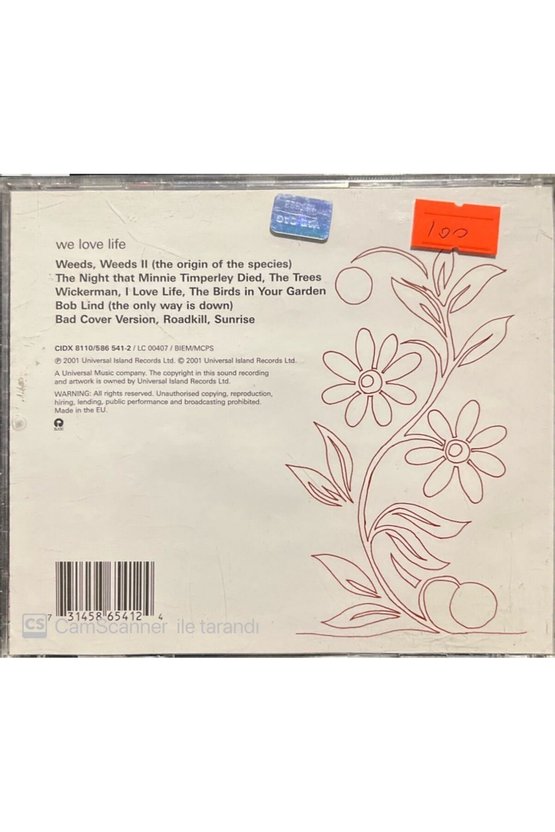 (PLAK DEĞİLDİR CD DİR) Cd Pulp We Love Life Cd