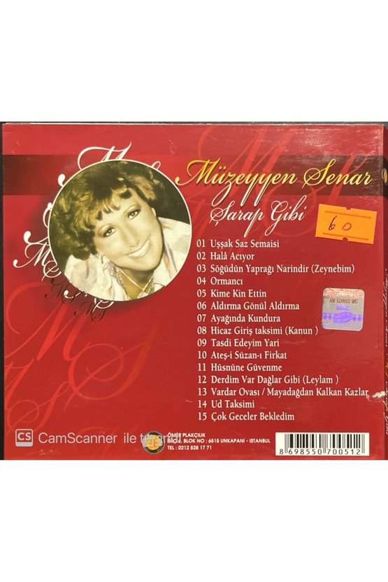 (PLAK DEĞİLDİR CD DİR) Cd Müzeyyen Senar Şarap Gibi Cd