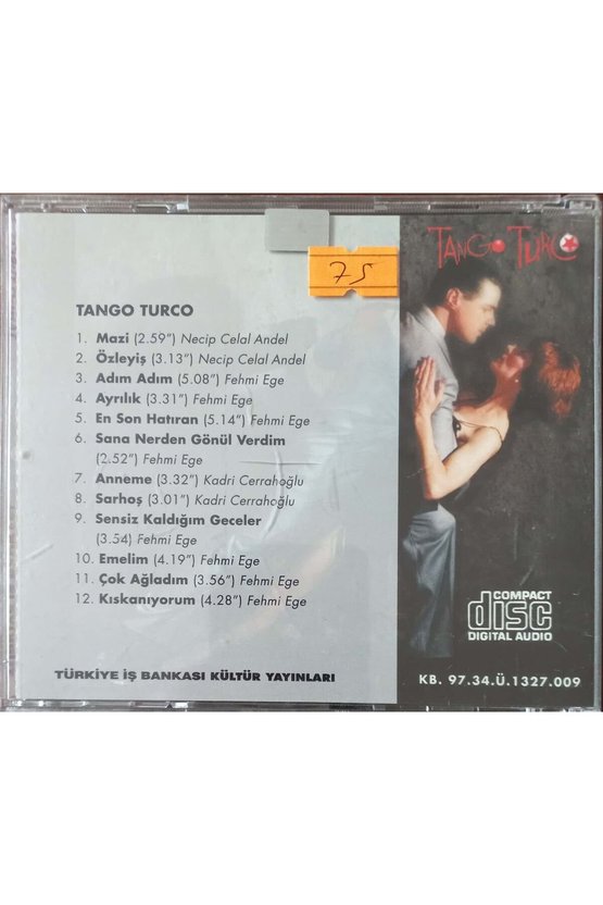 (PLAK DEĞİLDİR CD DİR) Cd Tango Turco Türkiye Iş Bankassı Kültür Yayınları Cd