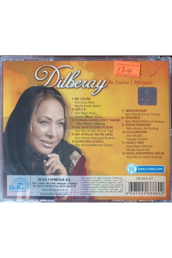 (PLAK DEĞİLDİR CD DİR) Cd Dilberay Be Zalim Itfayeci Cd