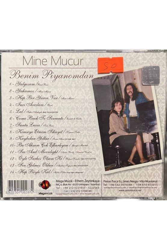(PLAK DEĞİLDİR CD DİR) Cd Mine Mucur Benim Piyanomdan Cd