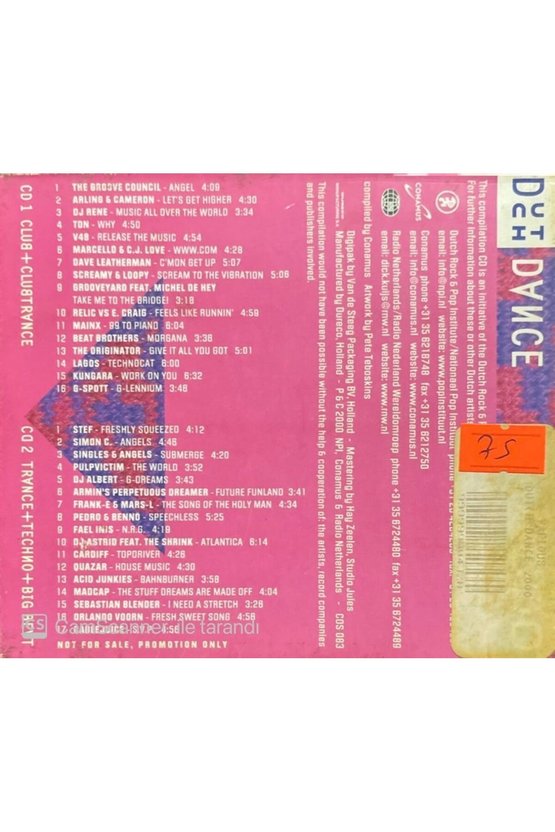 (PLAK DEĞİLDİR CD DİR) Cd Dance 2000 Double Cd