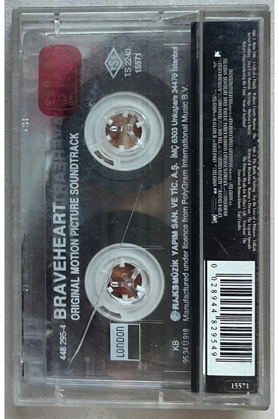 Braveheart Original Motion Picture Soundtrack Kaset