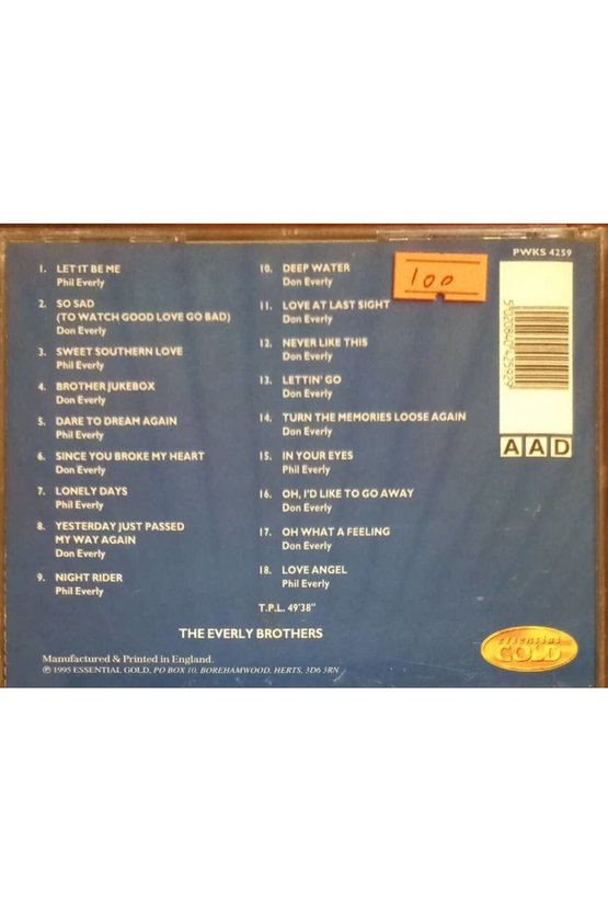(PLAK DEĞİLDİR CD DİR) Cd Best Of Everly Brothers Rare Solo Classics Cd