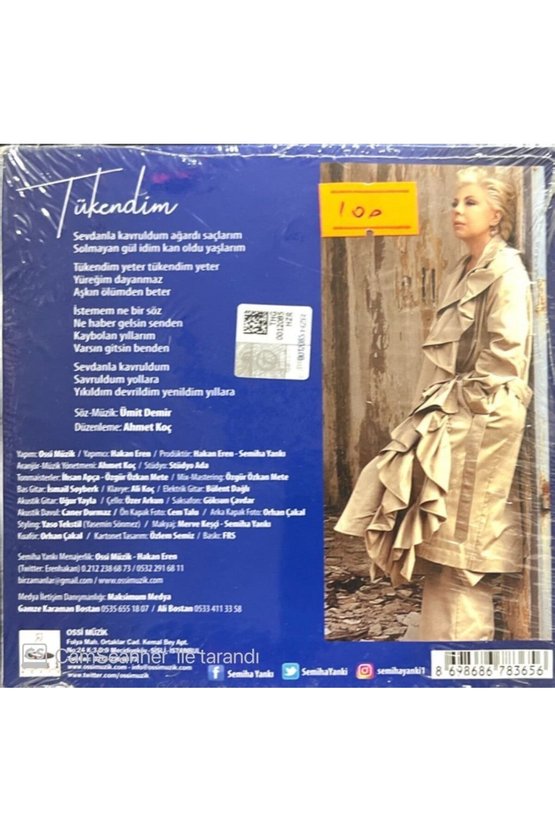 (PLAK DEĞİLDİR CD DİR) Cd Semiha Yankı Tükendim Açılmamış Jelatininde Cd