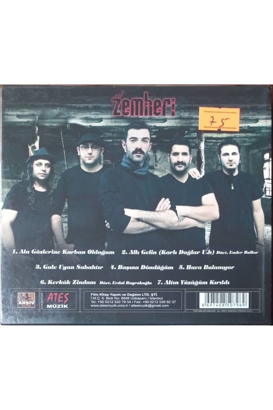 (PLAK DEĞİLDİR CD DİR) Cd Grup Zehmeri Cd