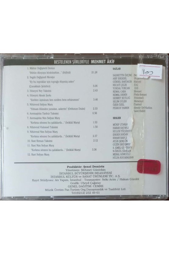 CD Mehmet Akif Bestelenen Şiirleriyle Kırmızı Bandrollü Açılmamış Jelatininde CD