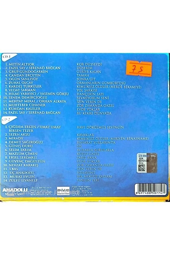 (PLAK DEĞİLDİR CD DİR) Cd Metin Altıok Şiirlerinden Şarkılar Anka Cd