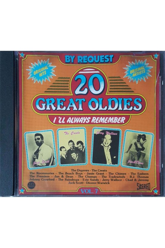 (PLAK DEĞİLDİR CD DİR) Cd 20 Great Oldies I ll Always Remember Vol 7 Cd