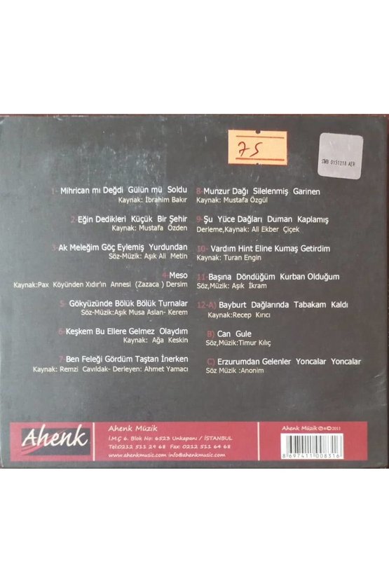 (PLAK DEĞİLDİR CD DİR) Cd Selda Özata Mihrican Mı Değdi Gülün Mü Soldu Cd