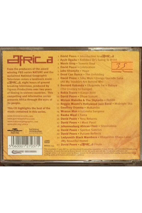 (PLAK DEĞİLDİR CD DİR) Cd Africa Music From The Acclaimed Television Series Cd
