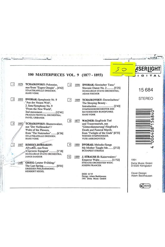 (PLAK DEĞİLDİR CD DİR) Cd 100masterpieces Vol 9 (1877-1893) Cd