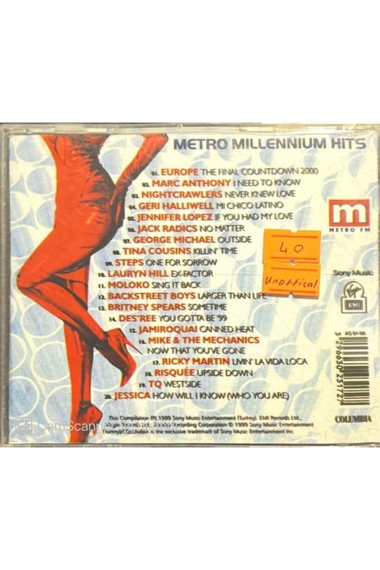 (PLAK DEĞİLDİR CD DİR) Cd Metro Millenium Hits Unoffical Cd