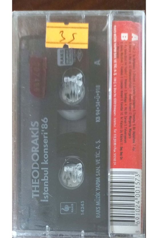 Theodorakis İstanbul Konseri 86 Kaset